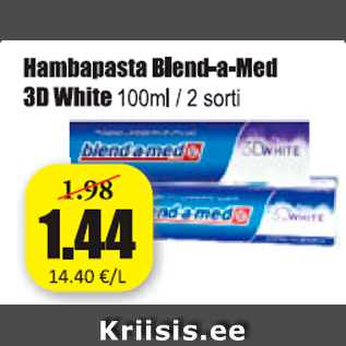 Allahindlus - Hambapasta Blend-a-Med 3D White