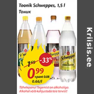 Allahindlus - Toonik Schweppes,