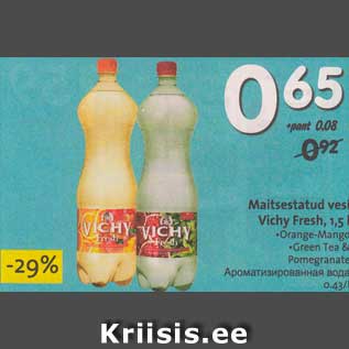 Allahindlus - Maitsestatud vesi Vichy Fresh, 1,5 l