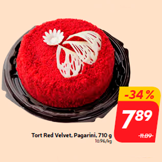 Allahindlus - Tort Red Velvet, Pagarini, 710 g