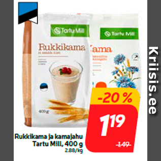 Allahindlus - Rukkikama ja kamajahu Tartu Mill, 400 g