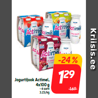 Allahindlus - Jogurtijook Actimel, 4x100 g