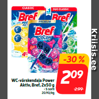 Allahindlus - WC-värskendaja Power Aktiv, Bref, 2x50 g