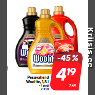 Allahindlus - Pesuvahend Woolite, 1,8 l