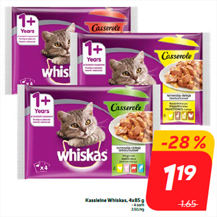 Allahindlus - Kassieine Whiskas, 4x85 g