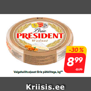 Allahindlus - Valgehallitusjuust Brie pähklitega, kg**