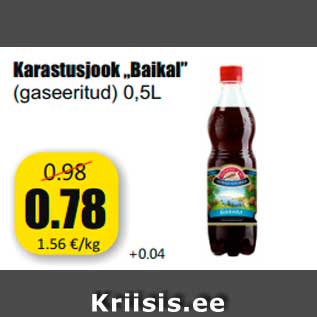 Allahindlus - Karastusjook „Baikal” (gaseeritud) 0,5L