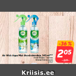 Allahindlus - Air Wick Aqua Mist õhuvärskendaja, 345 ml***