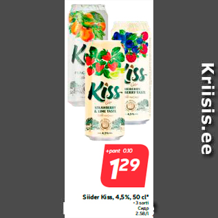 Allahindlus - Siider Kiss, 4,5%, 50 cl*