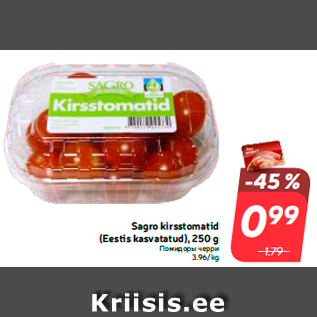 Allahindlus - Sagro kirsstomatid (Eestis kasvatatud), 250 g