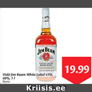 Allahindlus - Viski Jim Beam Whitw Libel 4YO