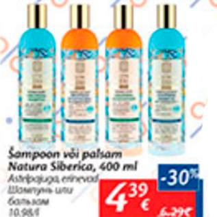 Allahindlus - Šampoon või palsam Natura Siberica, 400 ml