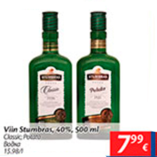 Allahindlus - Viin Stumbras, 40%, 500 ml