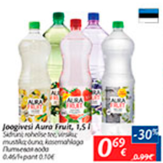 Allahindlus - Joogivesi Aura Fruit, 1,5 l