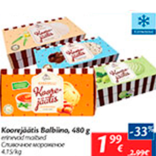 Allahindlus - Koorejäätis Balbino, 480 g