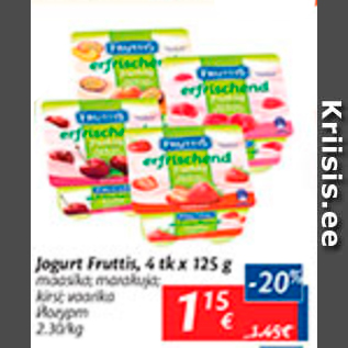 Allahindlus - Jogurt Fruttis, 4 tk x 125 g