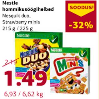 Allahindlus - Nestle Hommikusöögihelbed 215 g/225g