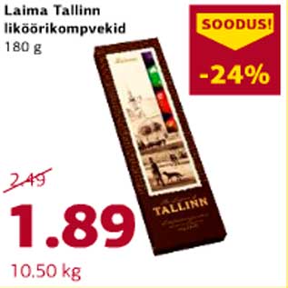 Allahindlus - Laima Tallinn liköörikompvekid 180 g