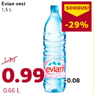 Allahindlus - Evian vesi 1,5 l