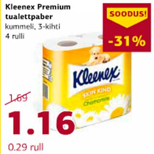 Allahindlus - Kleenex Premium tualettpaber 4 rulli