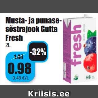 Allahindlus - Musta- ja punasesõstrajook Gutta Fresh 2 L