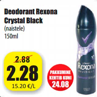 Allahindlus - Deodorant Rexona Crystal Black