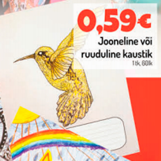 Allahindlus - Jooneline või ruuduline kaustik 1tk, 60 lk