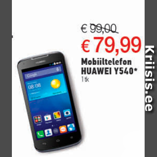 Allahindlus - Mobiiltelefon HUAWEI Y540* 1 tk