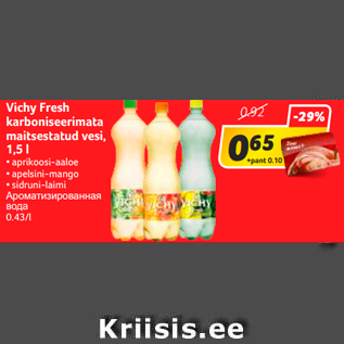 Allahindlus - Vichy Fresh karboniseerimata maitsestatud vesi, 1,5 l