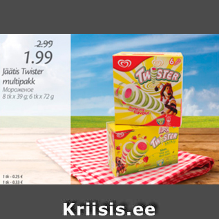 Allahindlus - Jäätis Twister multipakk