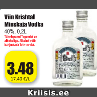 Allahindlus - Viin Kriahtal Minskaja Vodka