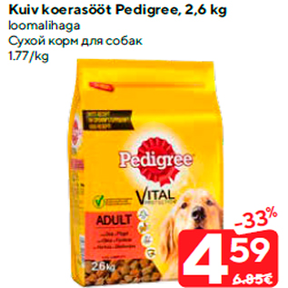 Allahindlus - Kuiv koerasööt Pedigree, 2,6 kg