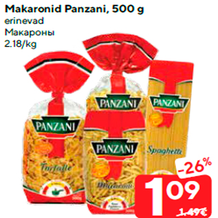 Allahindlus - Makaronid Panzani, 500 g