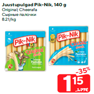 Allahindlus - Juustupulgad Pik-Nik, 140 g