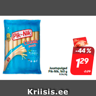 Allahindlus - Juustupulgad Pik-Nik, 160 g