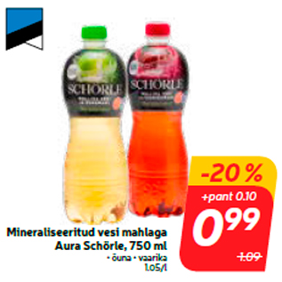 Allahindlus - Mineraliseeritud vesi mahlaga Aura Schörle, 750 ml