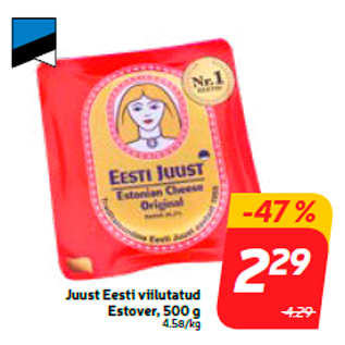 Allahindlus - Juust Eesti viilutatud Estover, 500 g