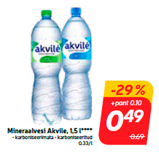 Allahindlus - Mineraalvesi Akvile, 1,5 l****