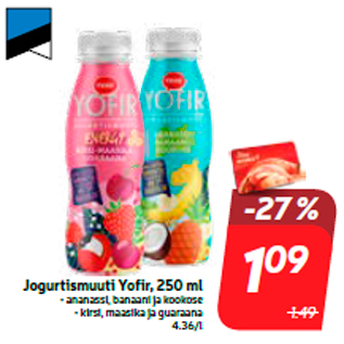 Allahindlus - Jogurtismuuti Yofir, 250 ml