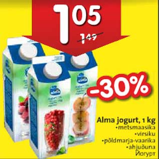 Allahindlus - Alma jogurt, 1 kg