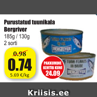 Allahindlus - Puurustatud tuunikala Bergriver