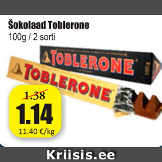 Allahindlus - Šokolaad Toblerone