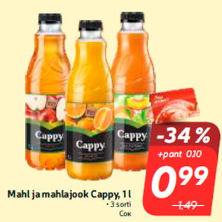 Allahindlus - Mahl ja mahlajook Cappy, 1 l