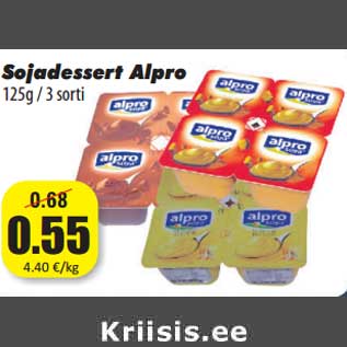 Allahindlus - Sojadessert Alpro 125g / 3 sorti