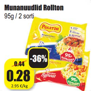 Allahindlus - Munanuudlid Rollton 95g / 2 sorti