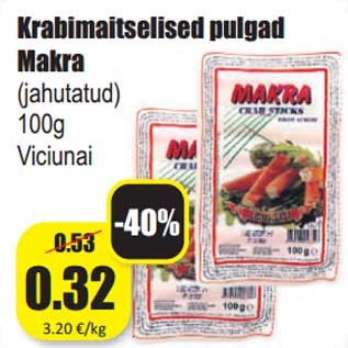 Allahindlus - Krabimaitselised pulgad Makra (jahutatud) 100g Viciuna