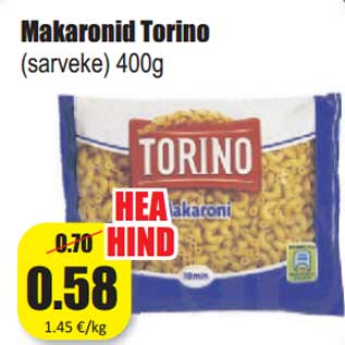 Allahindlus - Makaronid Torino (sarveke) 400g