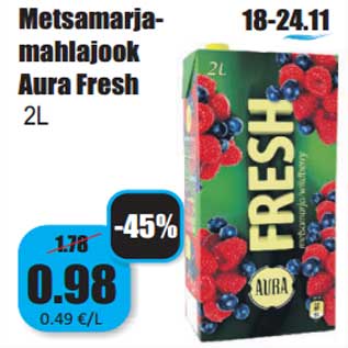 Allahindlus - Metsamarjamahlajook Aura Fresh 2 L