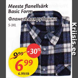 Allahindlus - Meeste flanellsärk Basic Form