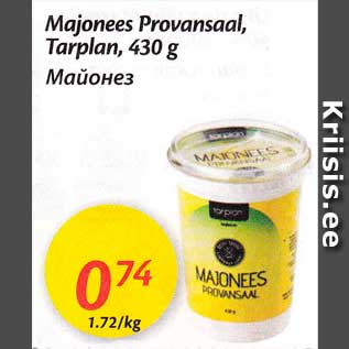 Allahindlus - Majonees Provansaal, Tarplan, 430 g